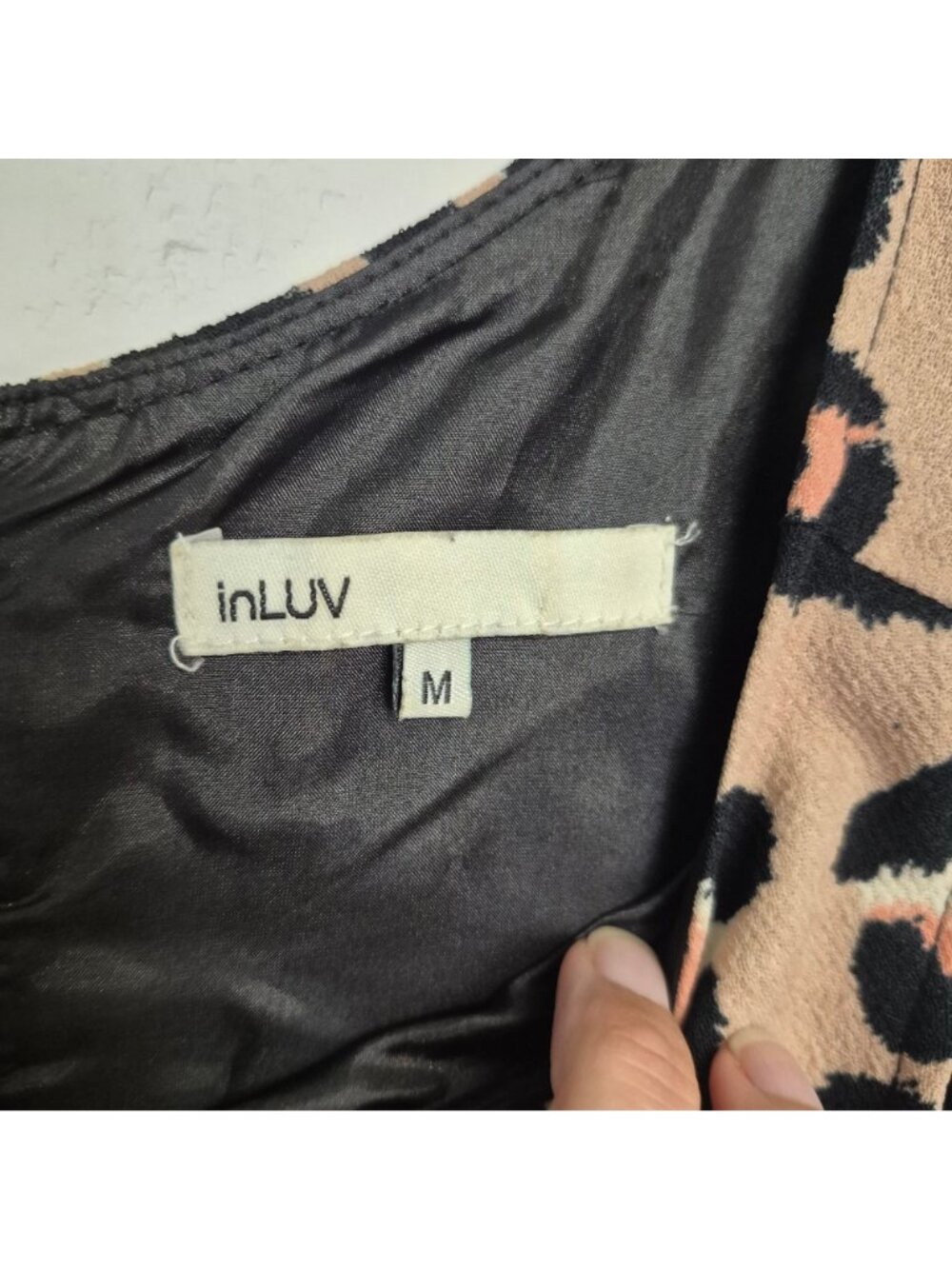 InLuv Leopard Print Sleeveless Mini Dress With Side Pockets Beige & Black Womens - Picture 5 of 8